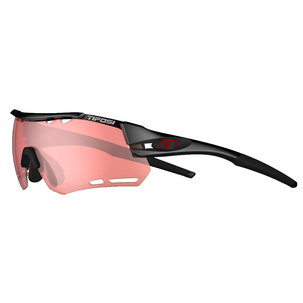 Tifosi Alliant 3-lense Cycling Sunglasses Crystal Black/enliven Red