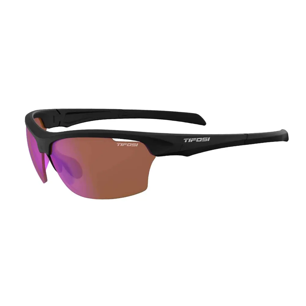 Tifosi Intense Perfomance Sunglasses: Single Lense Matte Black/ac Red